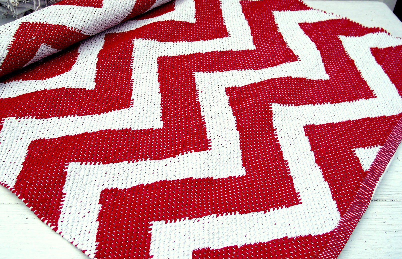 PVC Outdoor Teppich Läufer - Textilien | lillabelle cm 70x180 Teppiche | Flickenteppich MAX ROT Flickenteppiche 