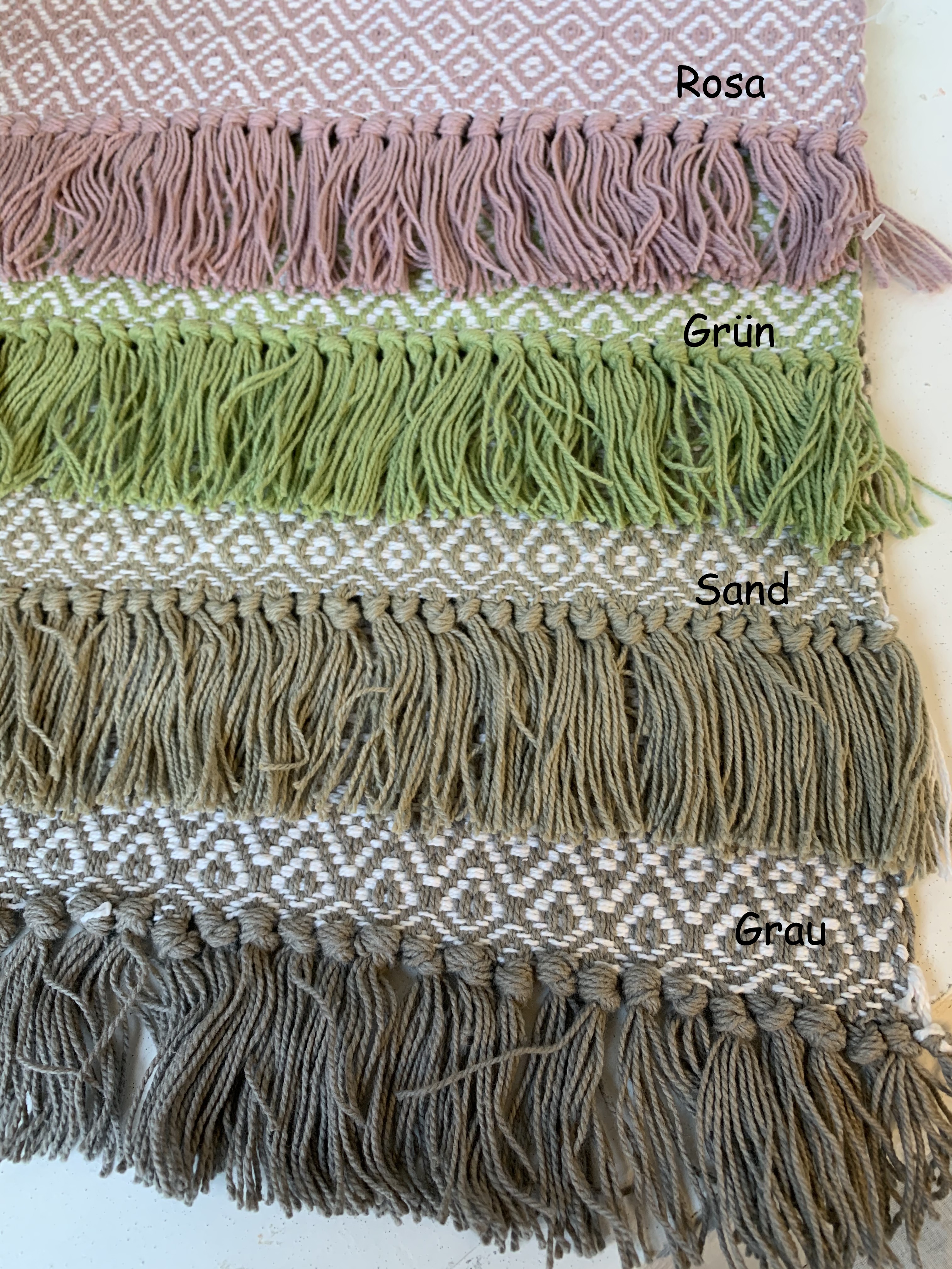 Tischset Platzset KARA lillabelle | Platzsets 33 45 cm Textilien Stück Baumwolle | Grau Fransen | x 2