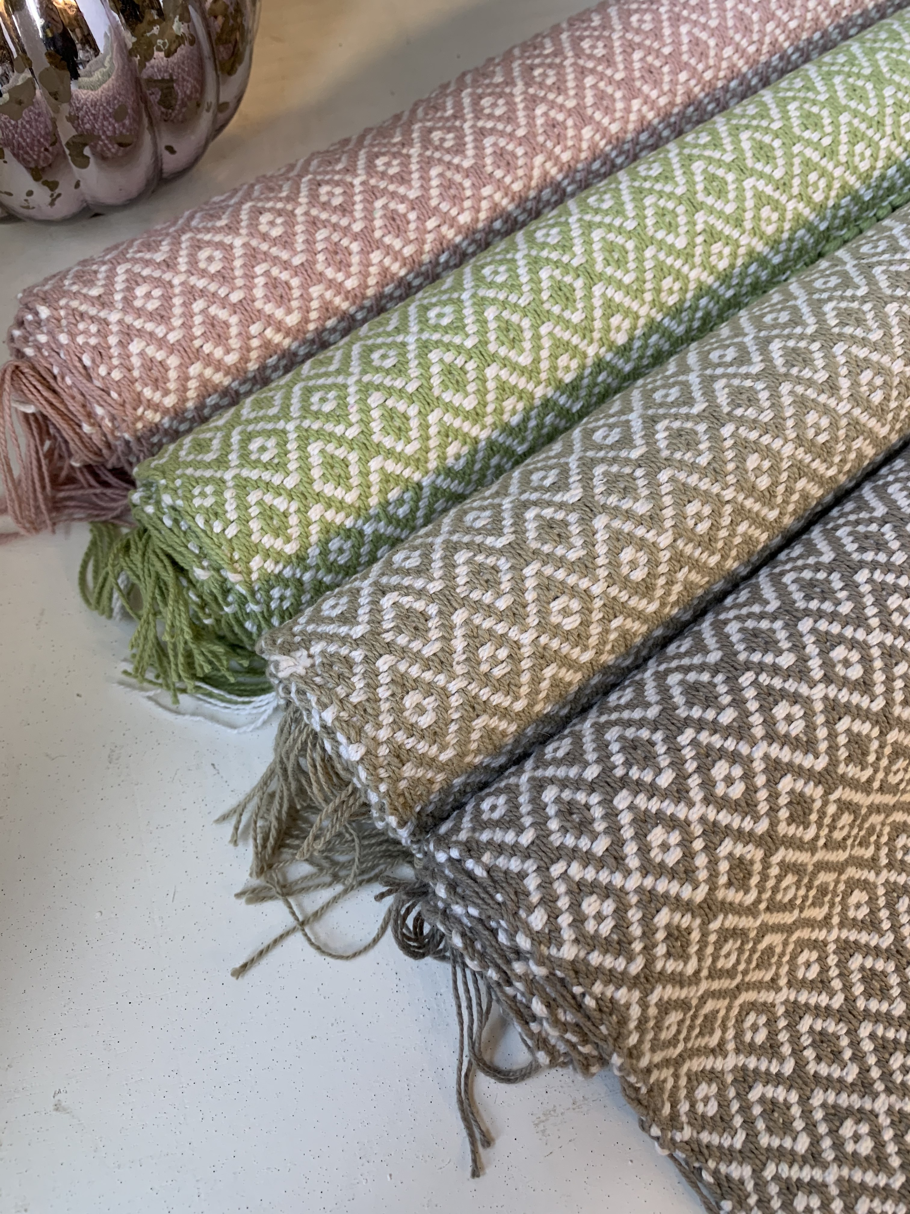 Tischset Platzset KARA 2 | 45 33 Textilien lillabelle Fransen Platzsets Grün cm | Stück Baumwolle | x