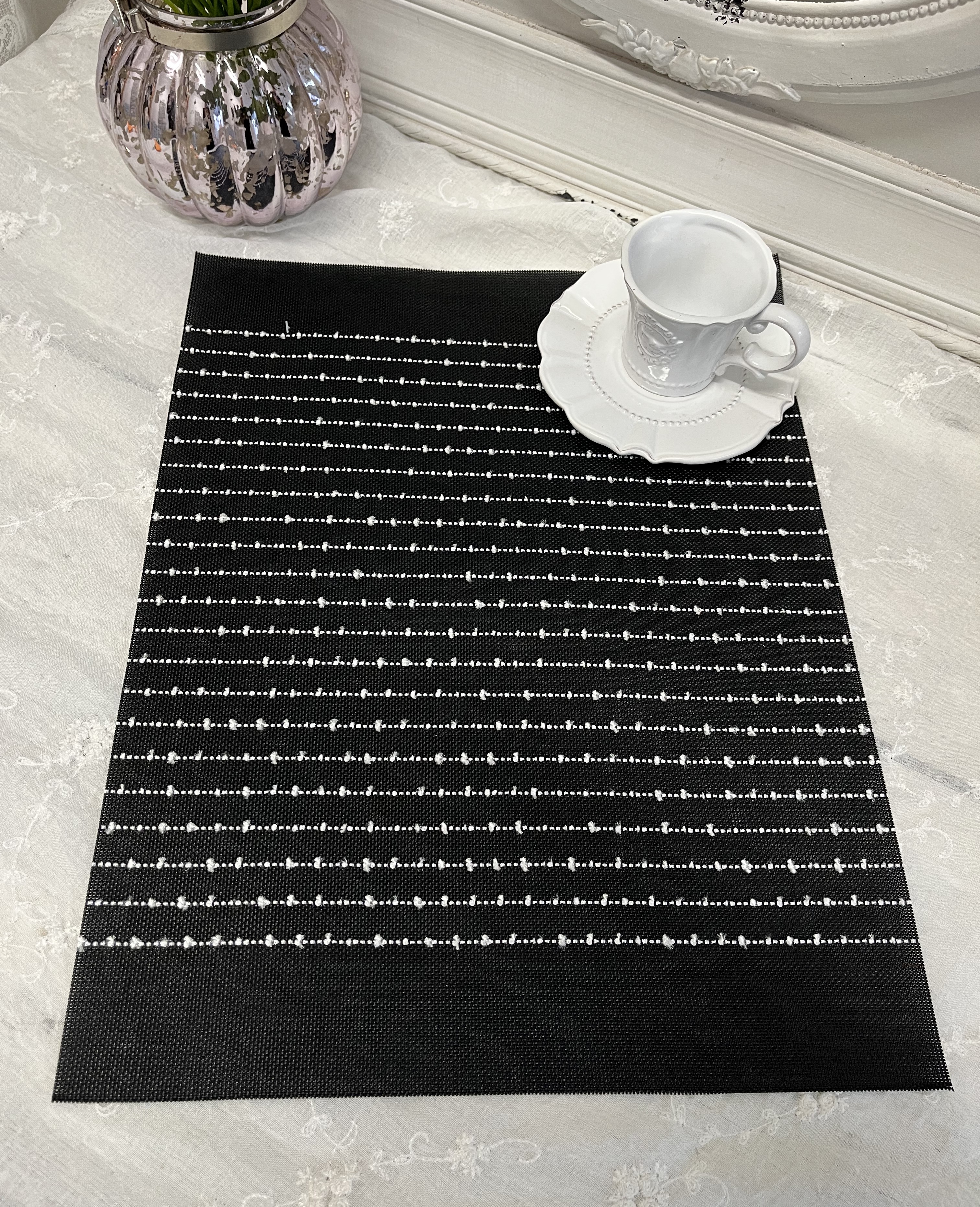 2 Textilien lillabelle 35 45 VINNY Platzsets Schwarz Stück | Tischset Vinyl | Landhaus cm Platzset x |