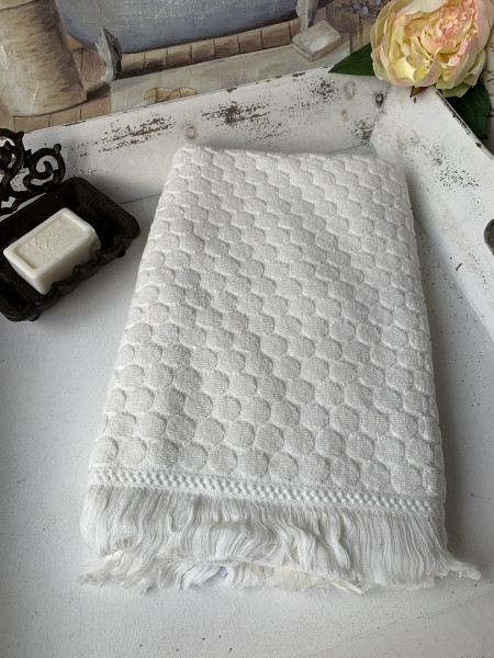 Bade Dusch Handtuch PEGGY Offwhite Textilien | Handtücher | Frottee cm lillabelle 70x140 | Fransen Handtuch